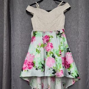 Girls Floral High-Low Dress